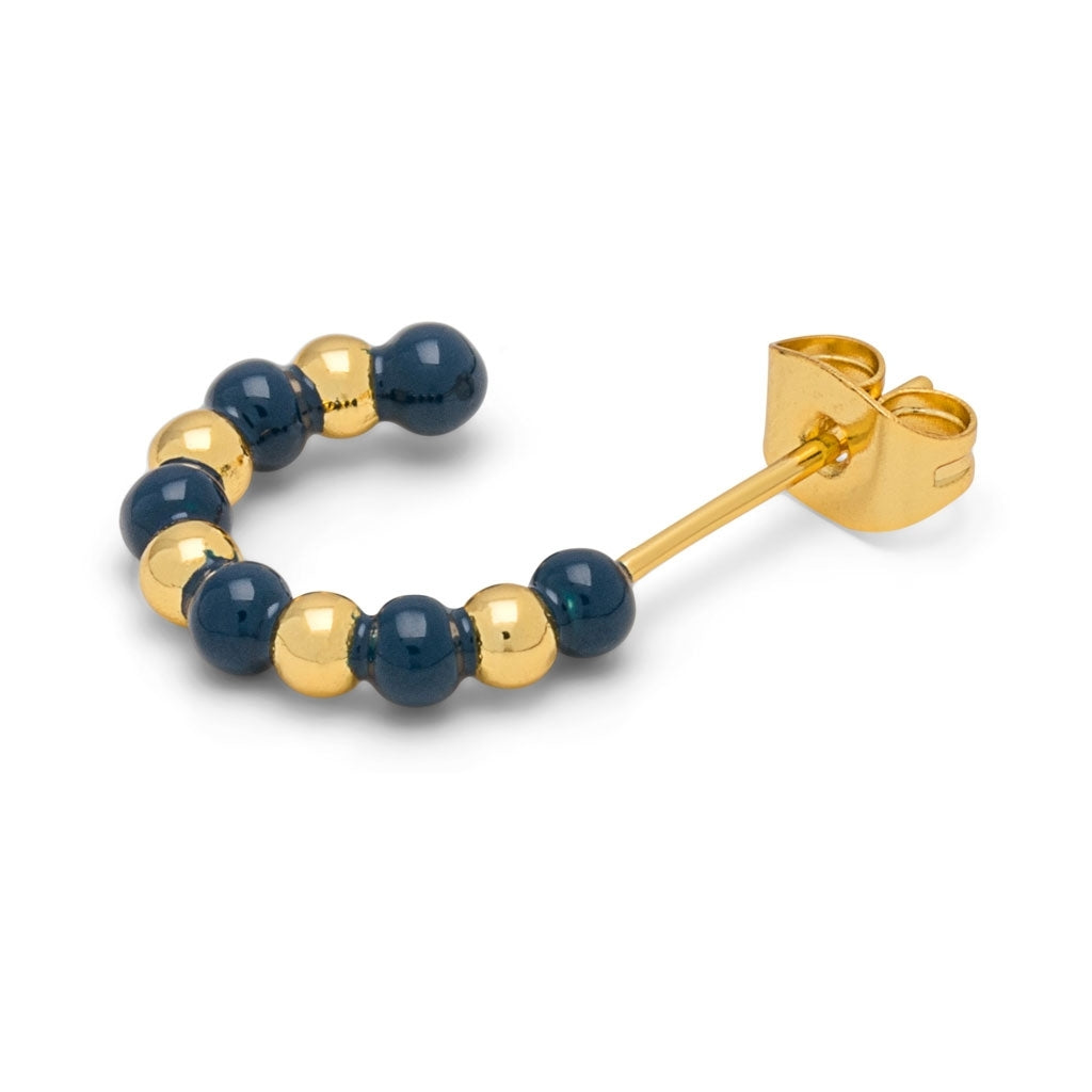 LULU Copenhagen Color Ball Beads Hoops paar Hoops Gold Plated/Retro Dark Blue