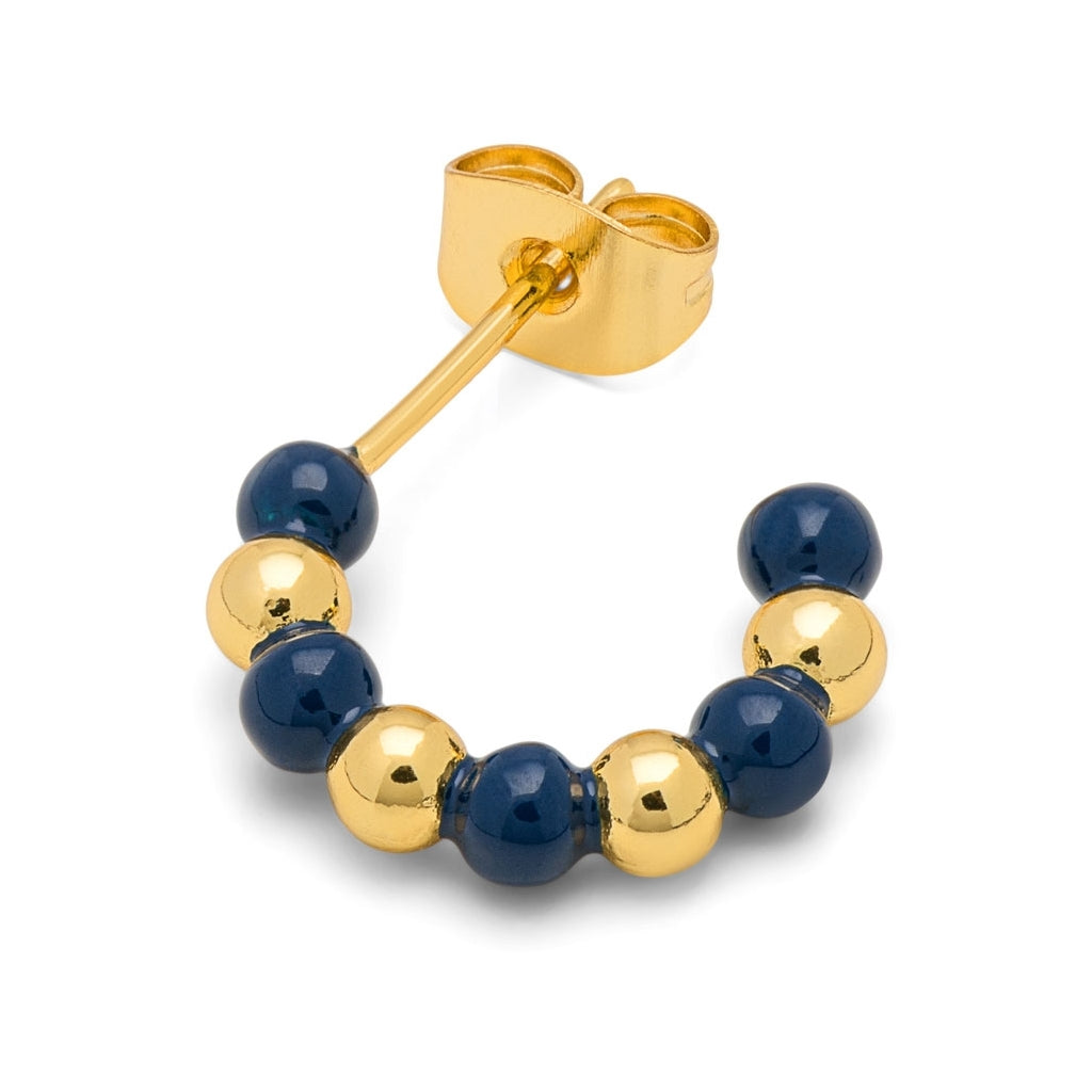 LULU Copenhagen Color Ball Beads Hoops paar Hoops Gold Plated/Retro Dark Blue