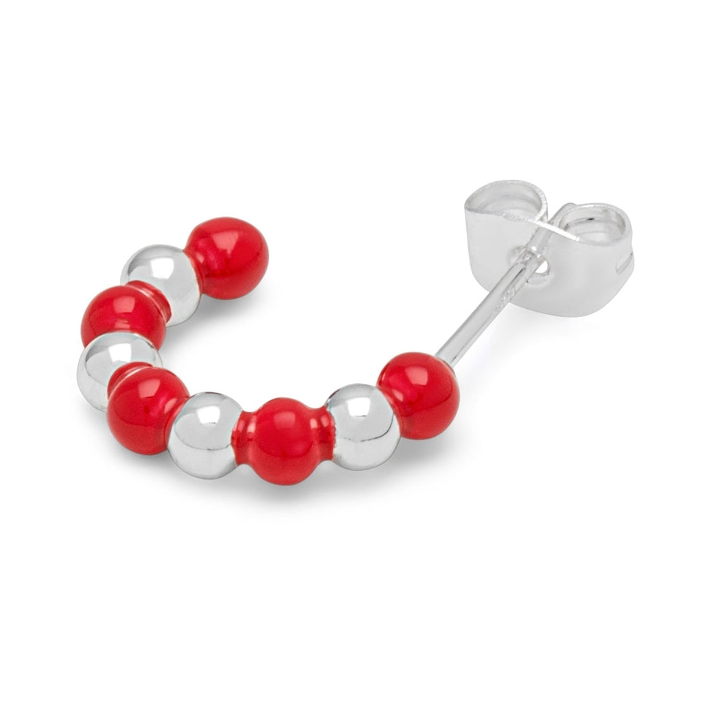 LULU Copenhagen Color Ball Beads Hoops paar Hoops Silver Plated/Passion Red
