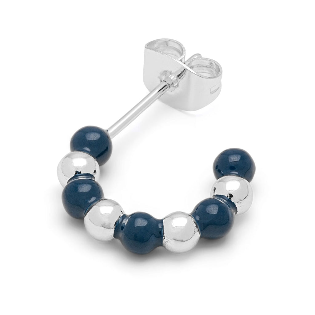 LULU Copenhagen Color Ball Beads Hoops paar Hoops Silver Plated/Retro Dark Blue