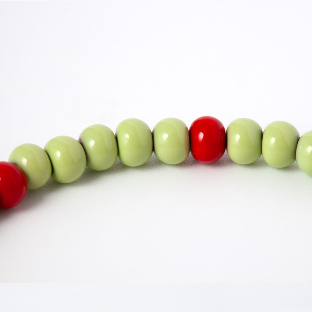 LULU Copenhagen Color Ball Armband Bracelets Silk Light Green/Passion Red