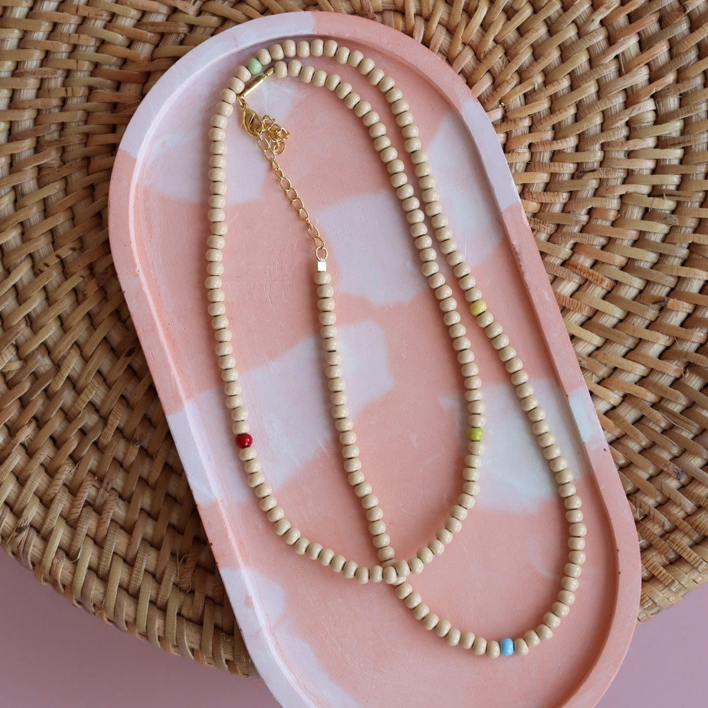 LULU Copenhagen Color Ball Halskette lange Necklaces Buttercream/Multi