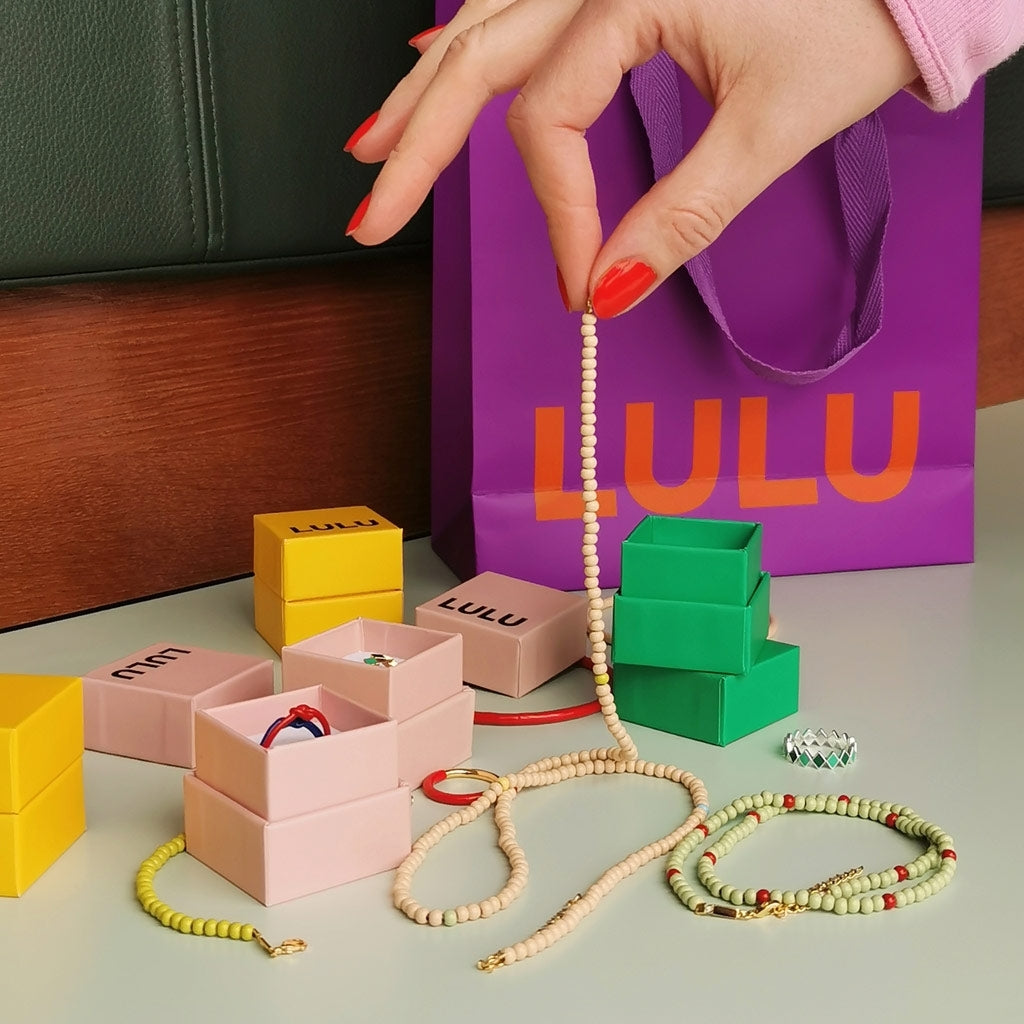 LULU Copenhagen Color Ball Halskette lange Necklaces Buttercream/Multi
