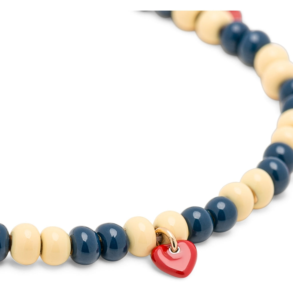 LULU Copenhagen Color Ball Heart Halskette Necklaces Soft Yellow/Retro Dark Blue