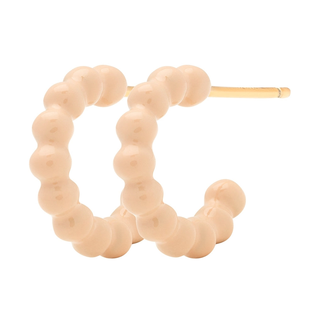 LULU Copenhagen Color Ball Hoops - Small - Paar Hoops Buttercream
