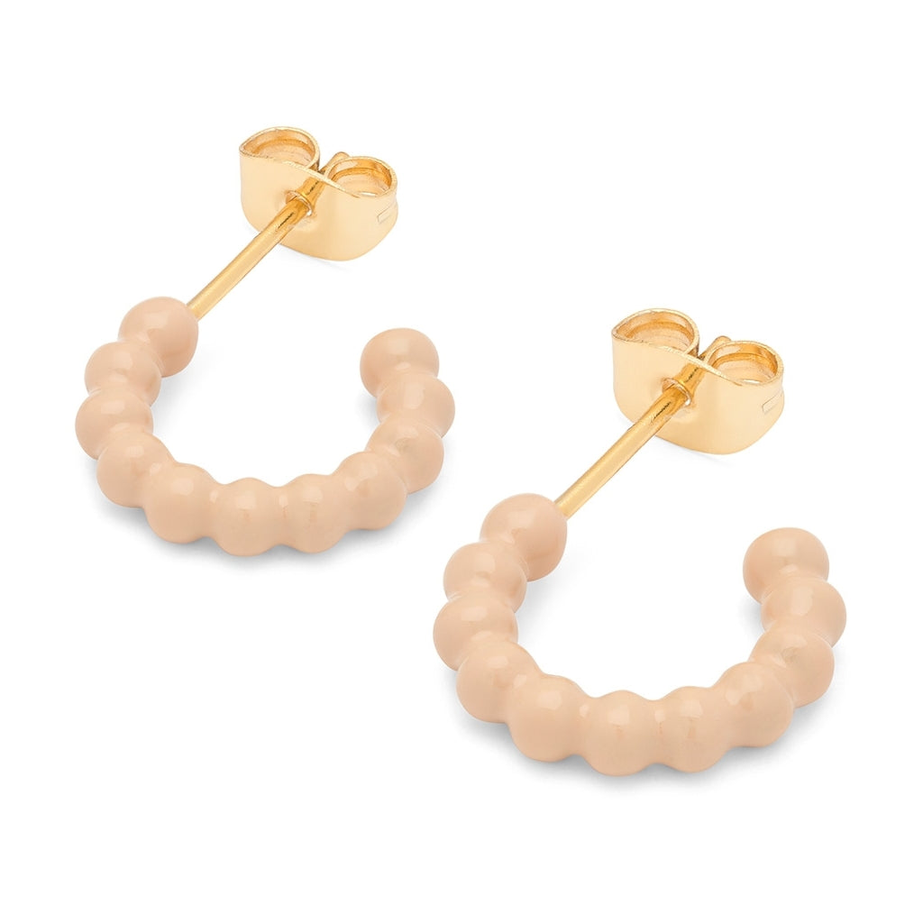 LULU Copenhagen Color Ball Hoops - Small - Paar Hoops Buttercream