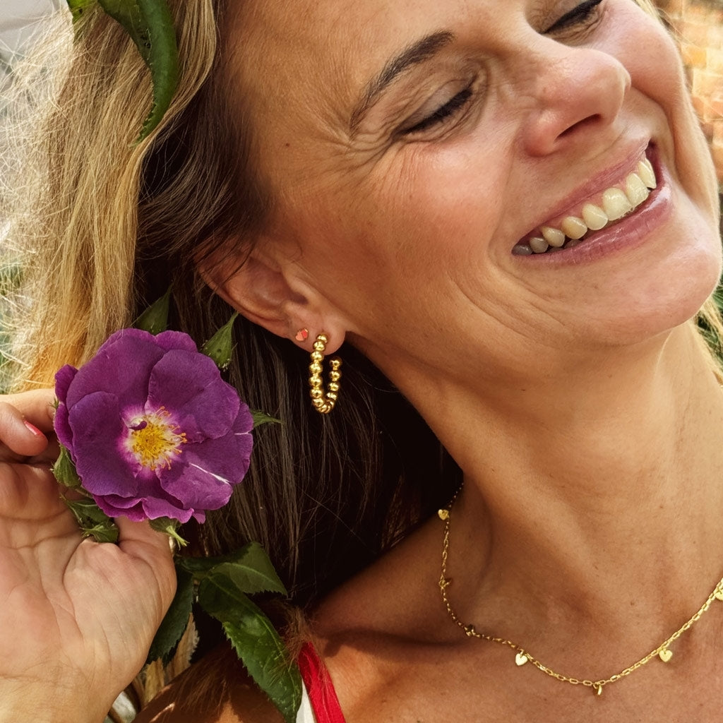 LULU Copenhagen Color Ball Hoops Large paar Hoops Vergoldet