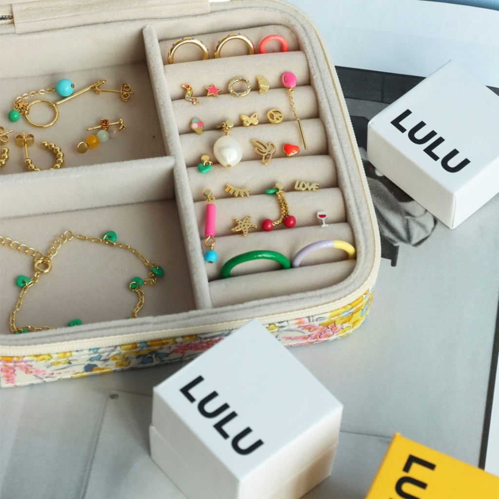 LULU Copenhagen Color Ball Hoops Small paar Hoops Silver Plated