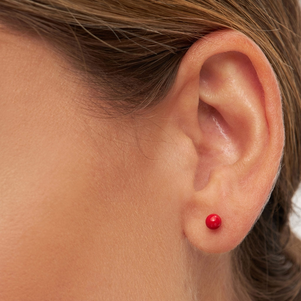 LULU Copenhagen Color Ball Medium Ohrring 1 stück Ear stud, 1 pcs Passion Red