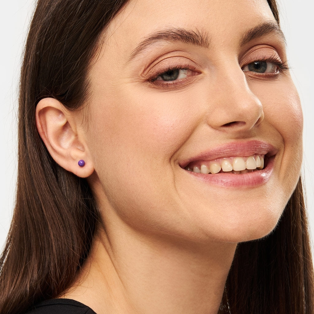 LULU Copenhagen Color Ball Medium Ohrring 1 stück Ear stud, 1 pcs Deep Purple