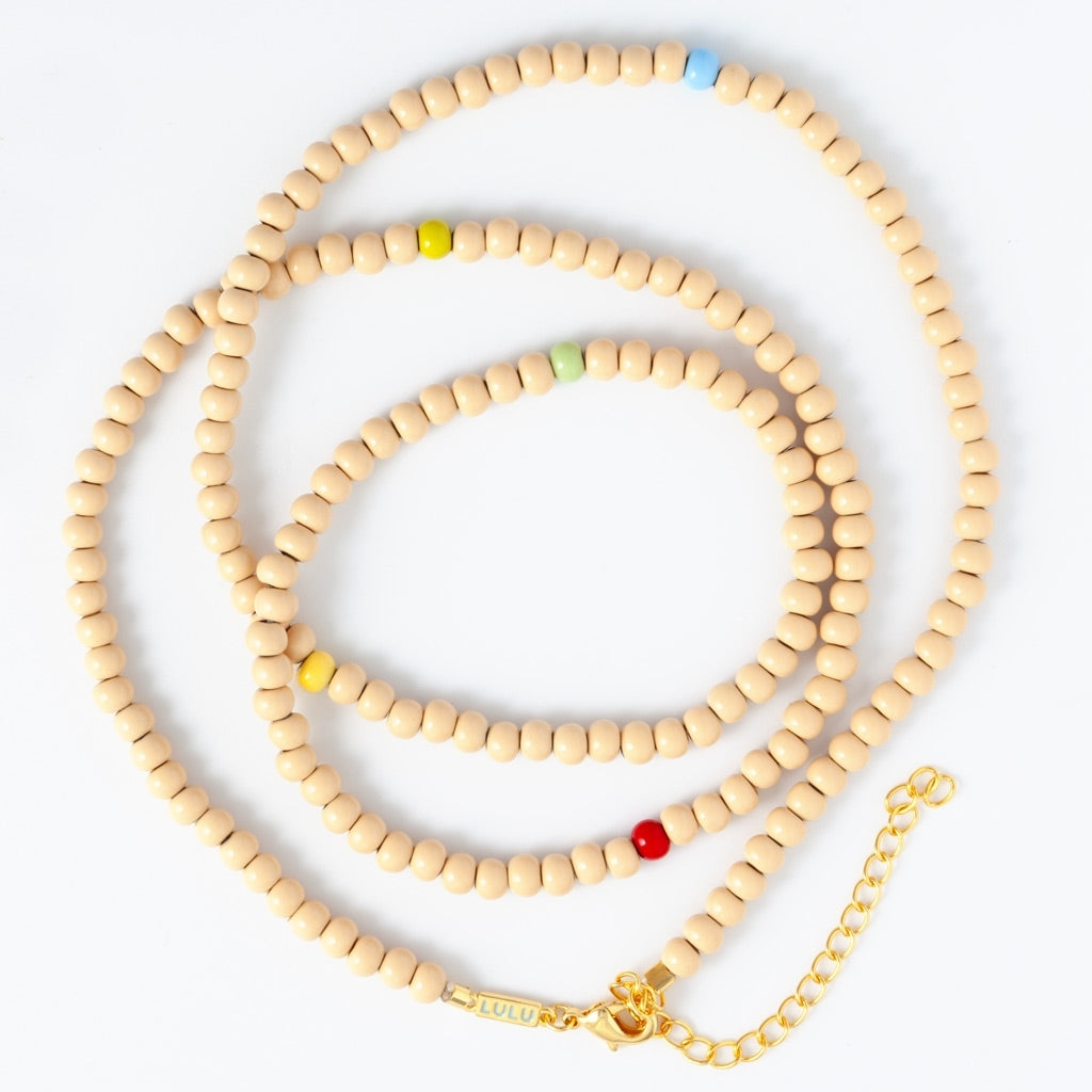 LULU Copenhagen Color Ball Halskette lange Necklaces Buttercream/Multi