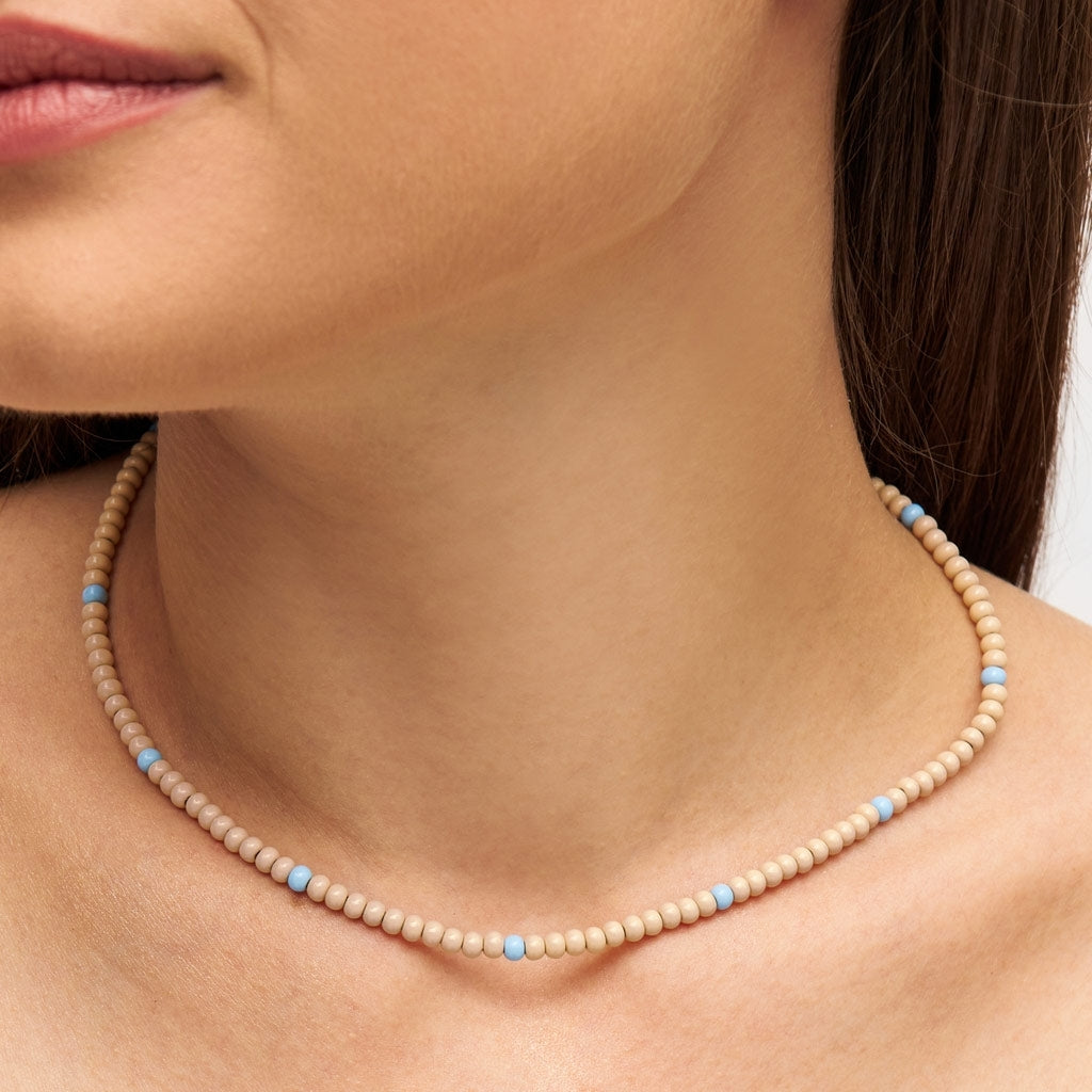 LULU Copenhagen Color Ball Halskette kurze Necklaces Buttercream/Light Blue