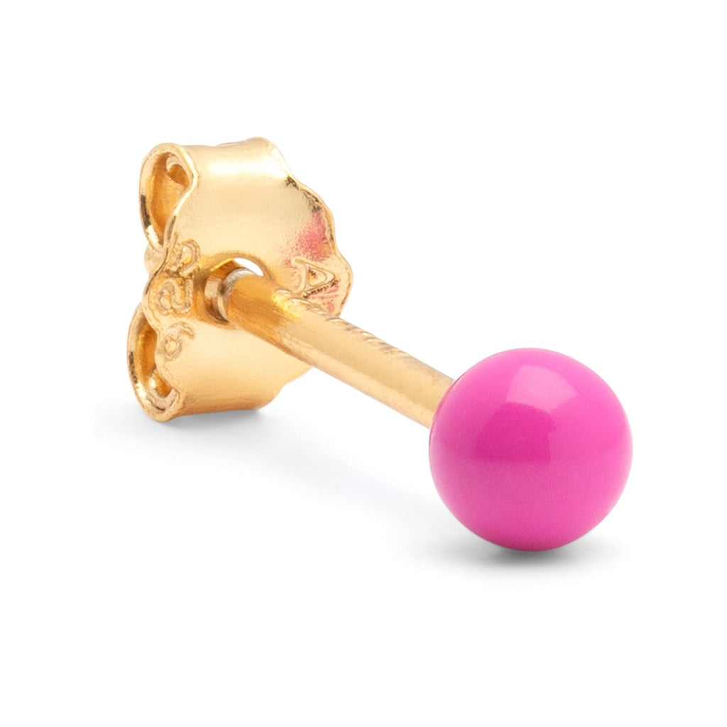 LULU Copenhagen Color Ball Ohrring 1 stück Ear stud, 1 pcs Electric Fuchsia Pink