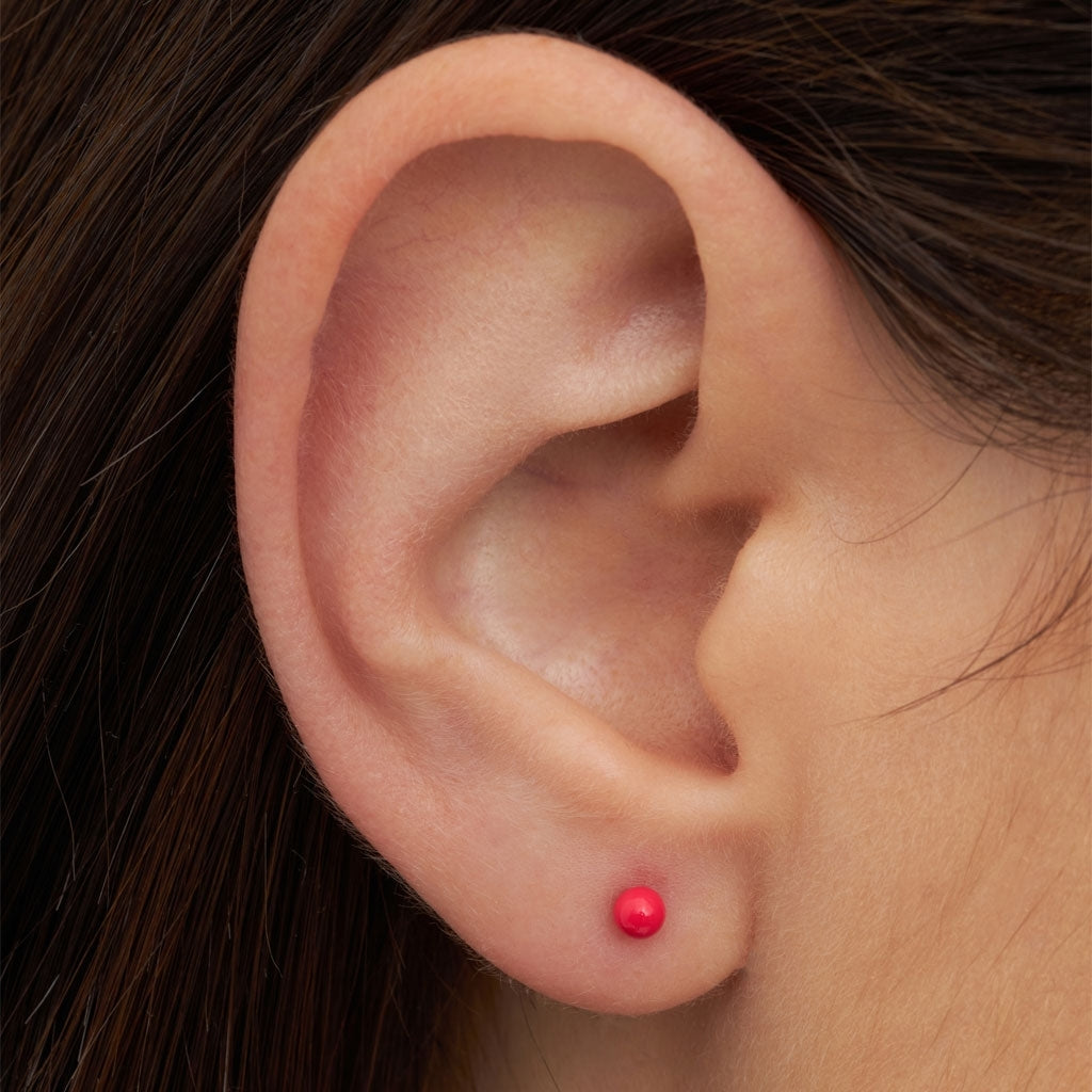 LULU Copenhagen Color Ball Ohrring 1 stück Ear stud, 1 pcs Hot Coral