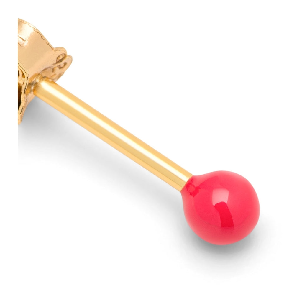LULU Copenhagen Color Ball Ohrring 1 stück Ear stud, 1 pcs Hot Coral