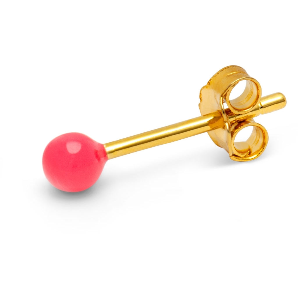 LULU Copenhagen Color Ball Ohrring 1 stück Ear stud, 1 pcs Hot Coral
