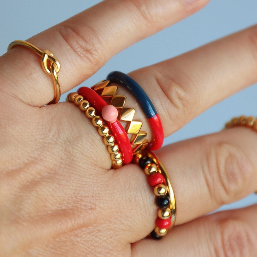 LULU Copenhagen Color Ball Ring Rings Vergoldet