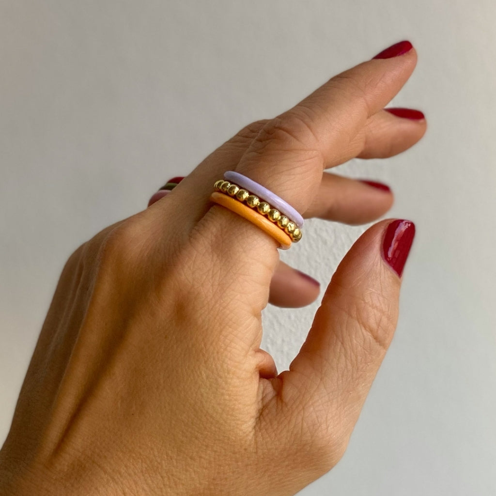 LULU Copenhagen Color Ball Ring Rings Vergoldet