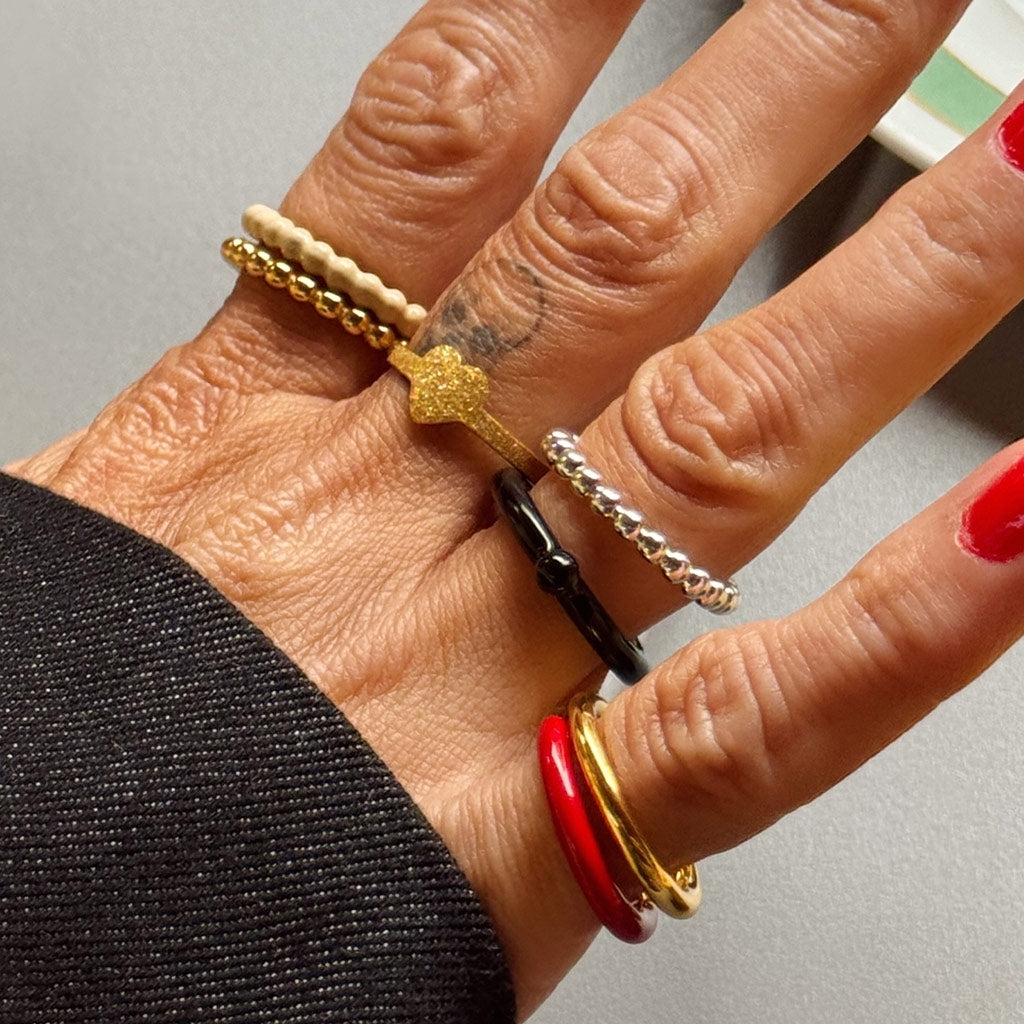 LULU Copenhagen Color Ball Ring Rings Silber