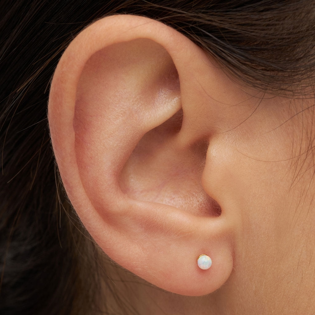 LULU Copenhagen Color Ball Stone Ohrring 1 stück Ear stud, 1 pcs Opal