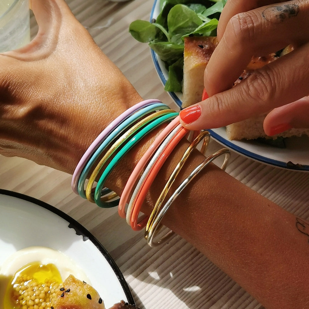 LULU Copenhagen Color Bangle gebürstet Bracelets Vergoldet