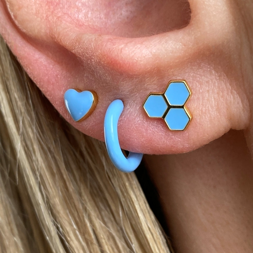 LULU Copenhagen Color Hoop 1 pcs - Box Ear stud, 1 pcs Hellblau