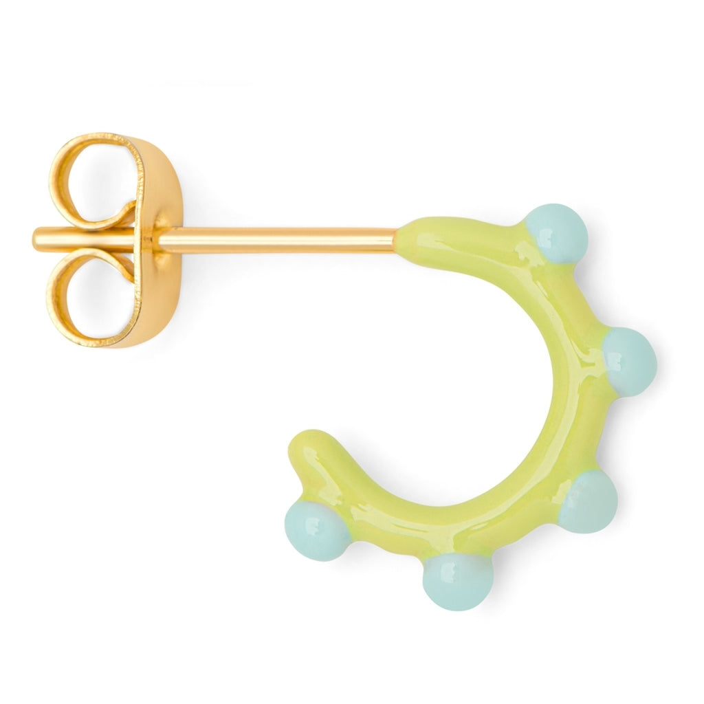 LULU Copenhagen Color Hoop Dot 1 stück Hoops Mint - Silk Light Green