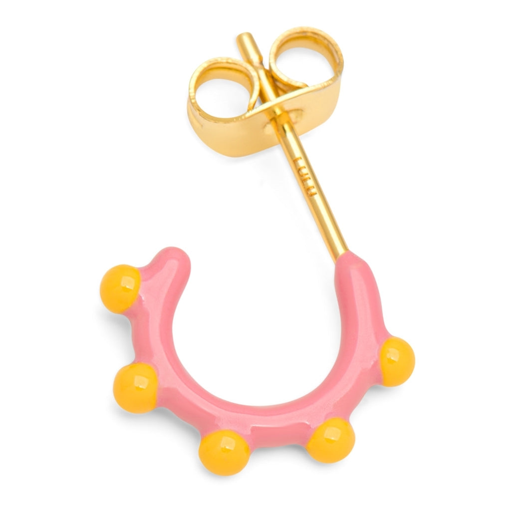 LULU Copenhagen Color Hoop Dot 1 stück Hoops Rose - Sunflower