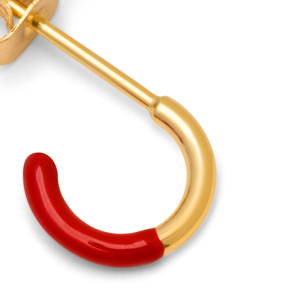 LULU Copenhagen Color Hoop Half Dip 1 stück vergoldet Hoops Passion Red