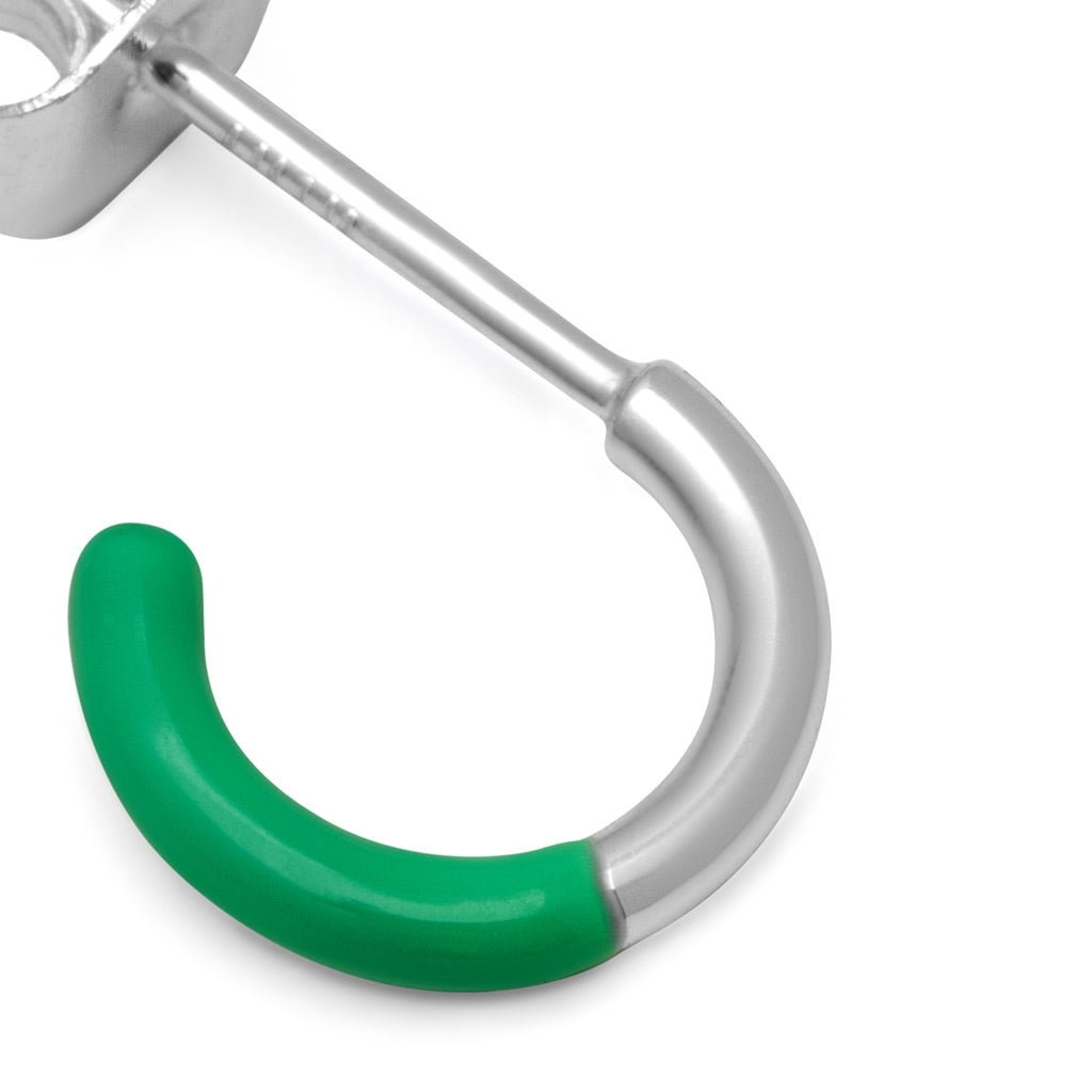 LULU Copenhagen Color Hoop Half Dip 1 stück versilbert Hoops Hellgrün