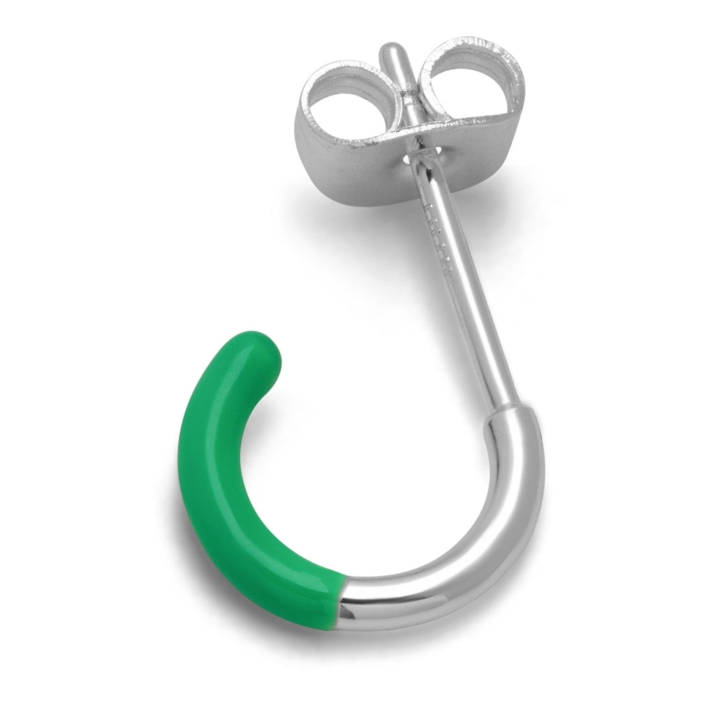 LULU Copenhagen Color Hoop Half Dip 1 stück versilbert Hoops Hellgrün