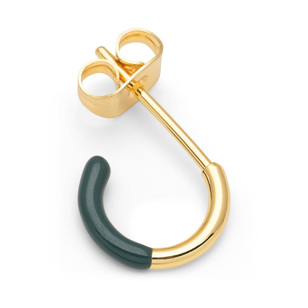 LULU Copenhagen Color Hoop Half Dip 1 stück vergoldet Hoops North Sea Green