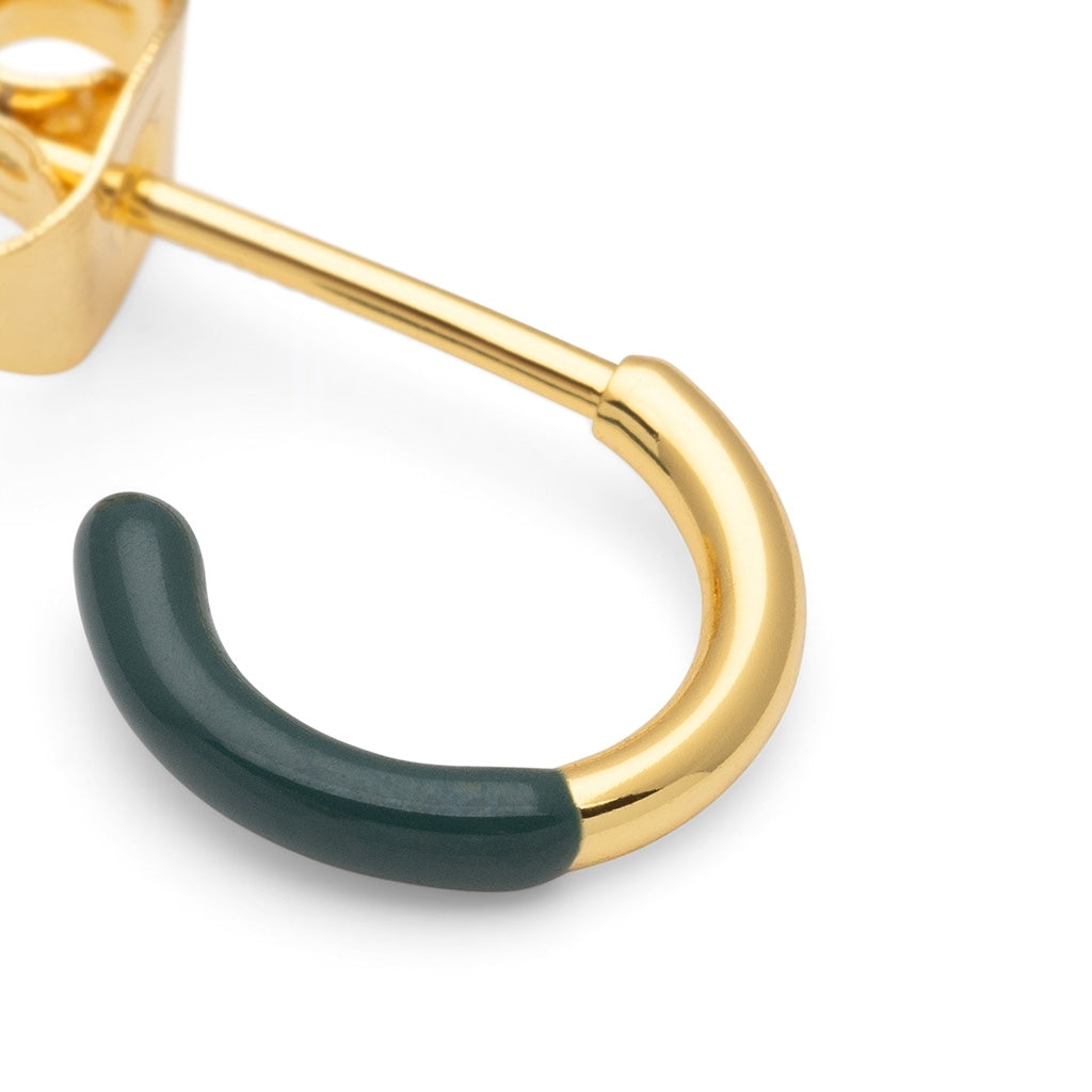 LULU Copenhagen Color Hoop Half Dip 1 stück vergoldet Hoops North Sea Green