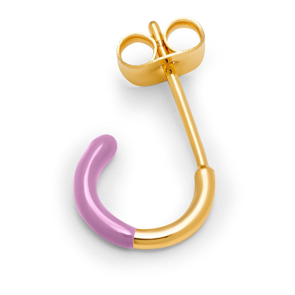 LULU Copenhagen Color Hoop Half Dip 1 stück vergoldet Hoops Warm Purple