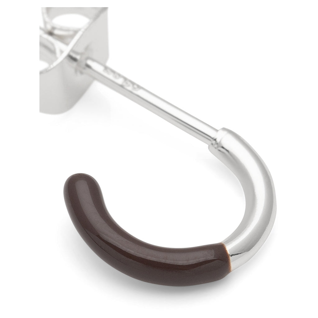 LULU Copenhagen Color Hoop Half Dip 1 stück versilbert Hoops Cocoa Powder