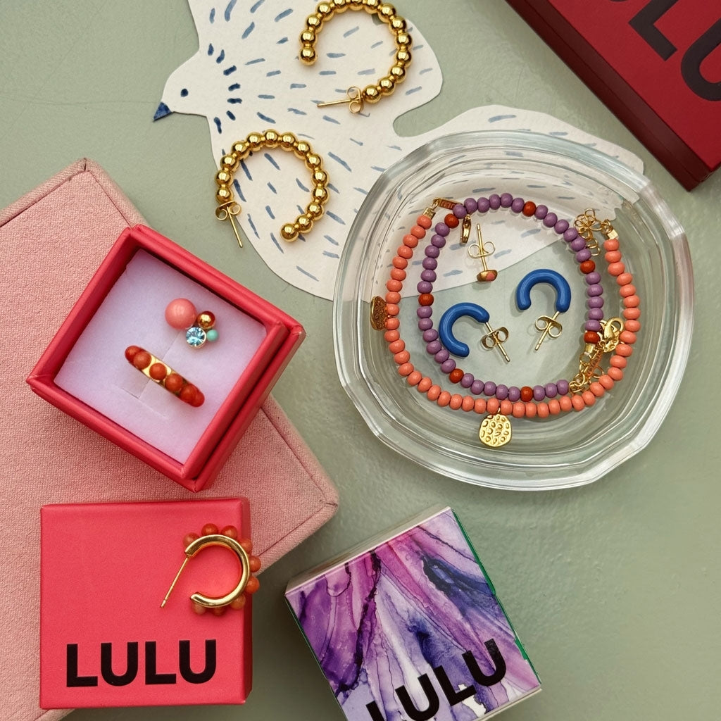 LULU Copenhagen Color Hoops Chunky Paar Hoops Blue