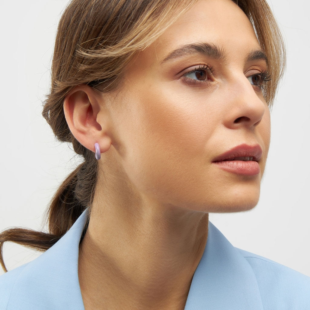 LULU Copenhagen Color Hoops Chunky Paar Hoops Lila