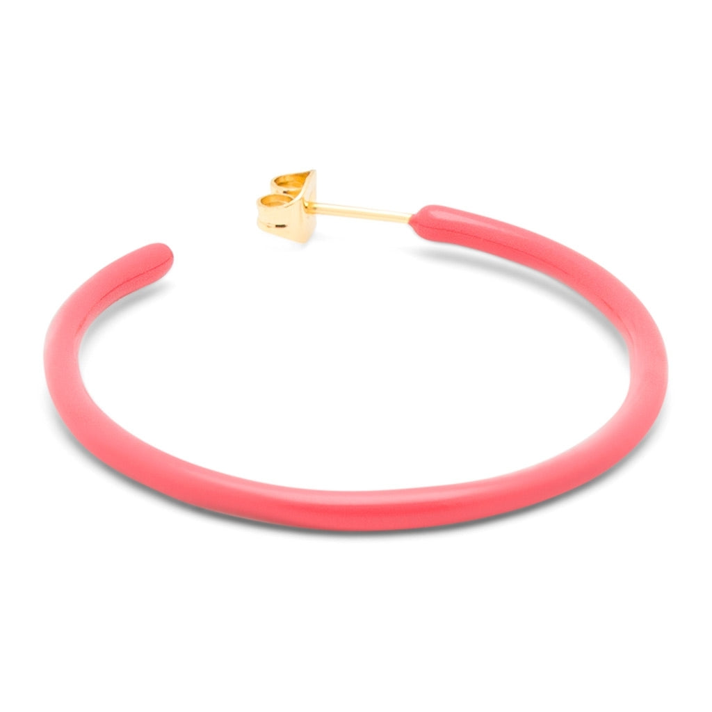 LULU Copenhagen Color Hoops Large paar Hoops Korallenpink