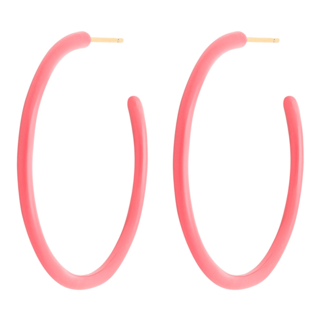 LULU Copenhagen Color Hoops Large paar Hoops Korallenpink