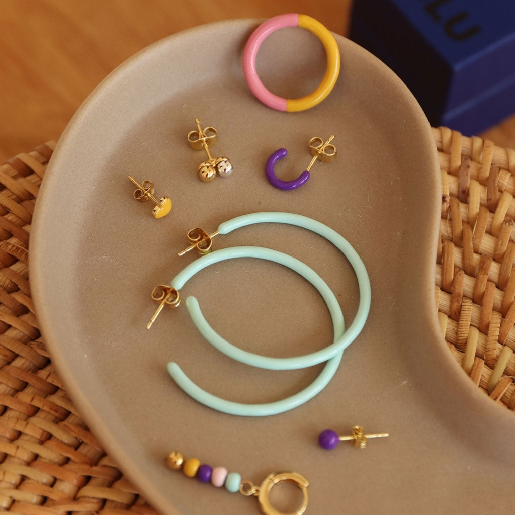 LULU Copenhagen Color Hoops Large paar Hoops Minze