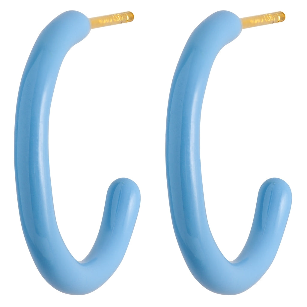 LULU Copenhagen Color Hoops Medium paar Hoops Hellblau