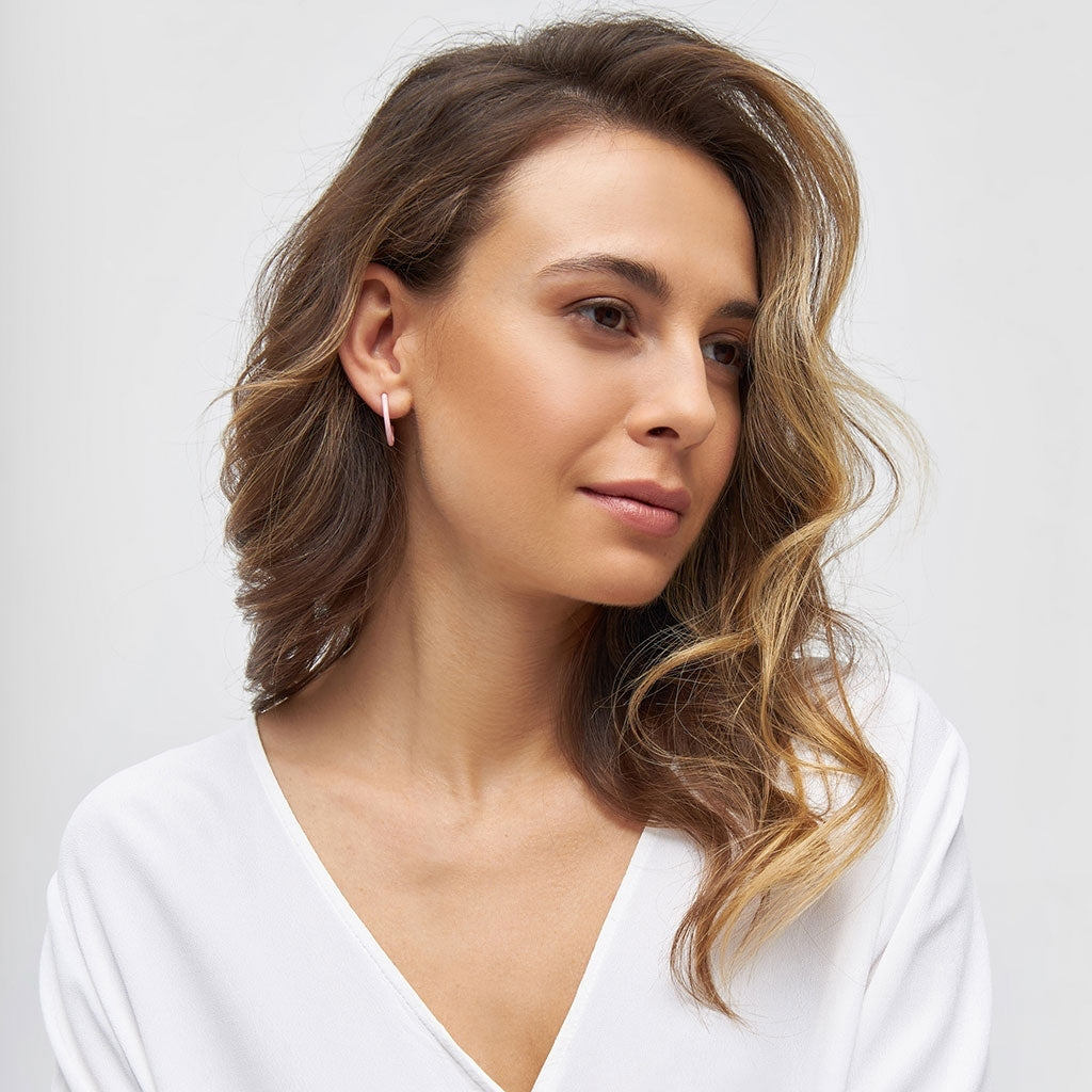 LULU Copenhagen Color Hoops Medium paar Hoops Hellrosa