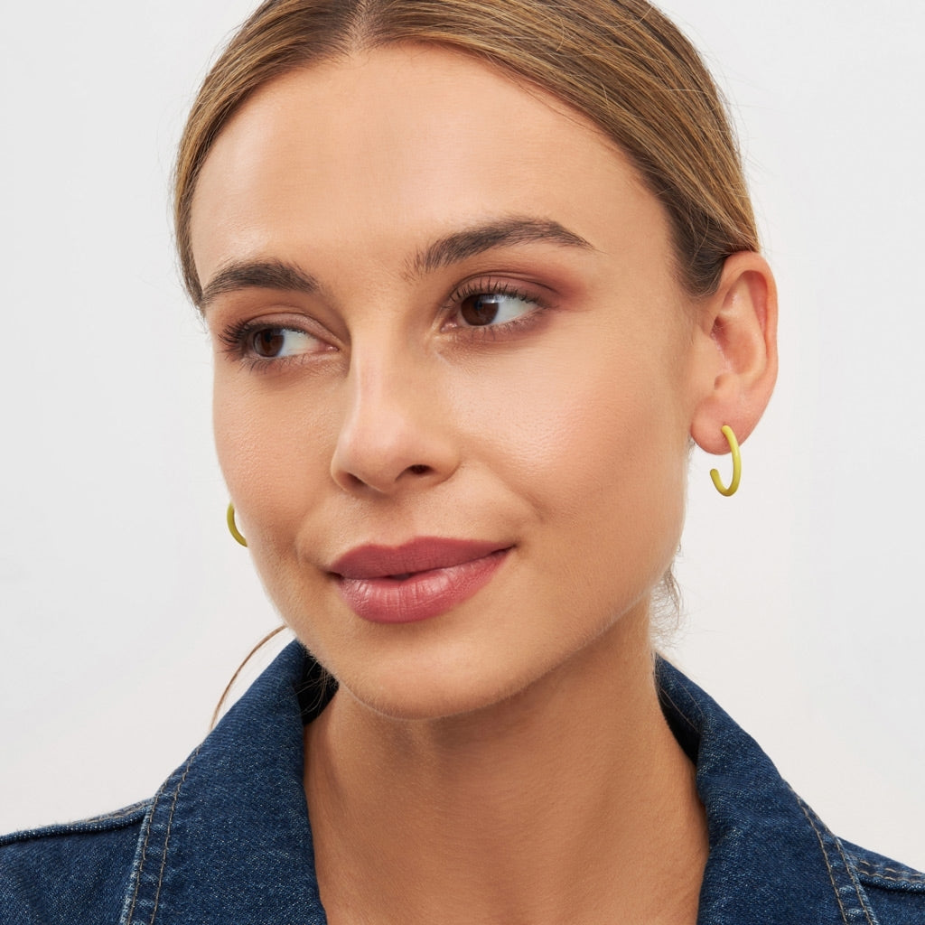 LULU Copenhagen Color Hoops Medium paar Hoops Lime