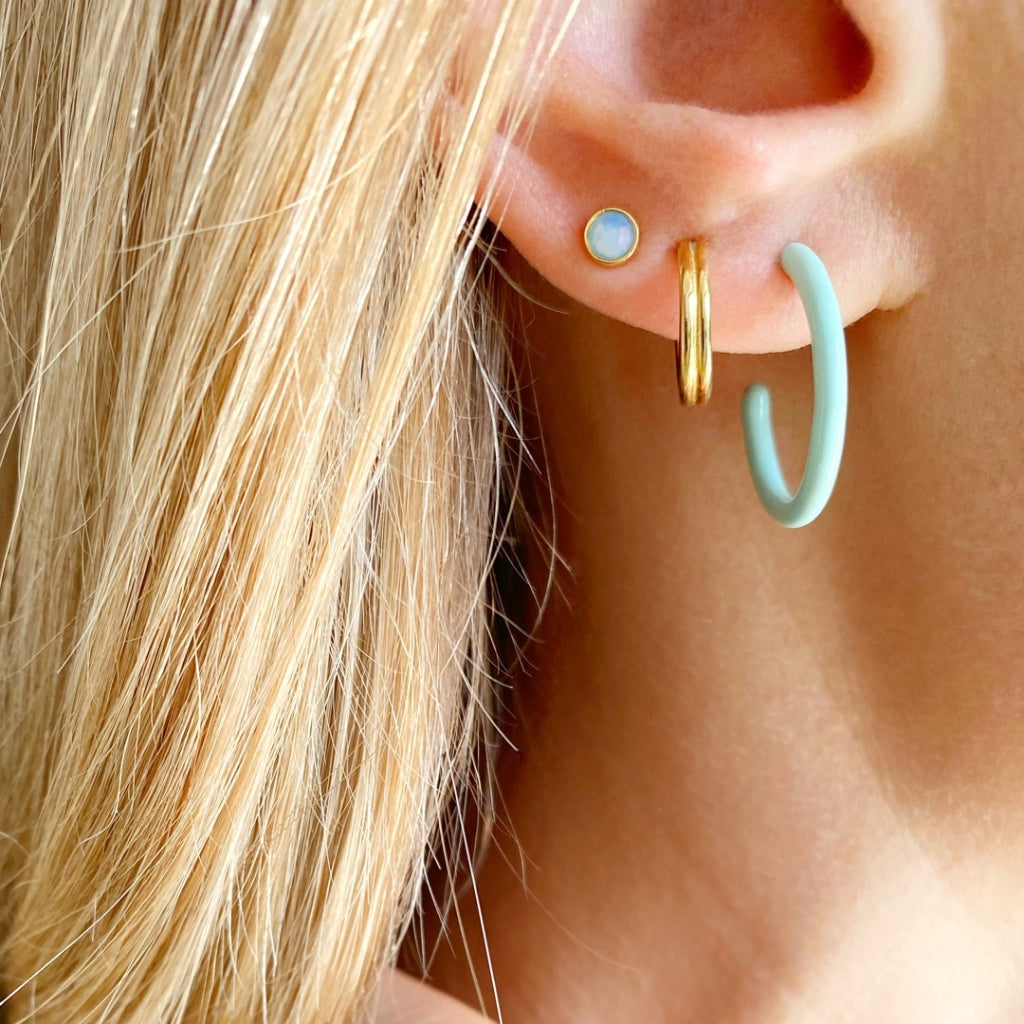 LULU Copenhagen Color Hoops Medium paar Hoops Minze
