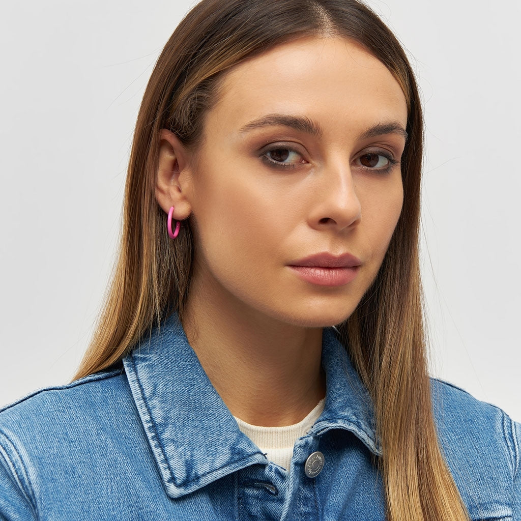 LULU Copenhagen Color Hoops Medium paar Hoops Pink