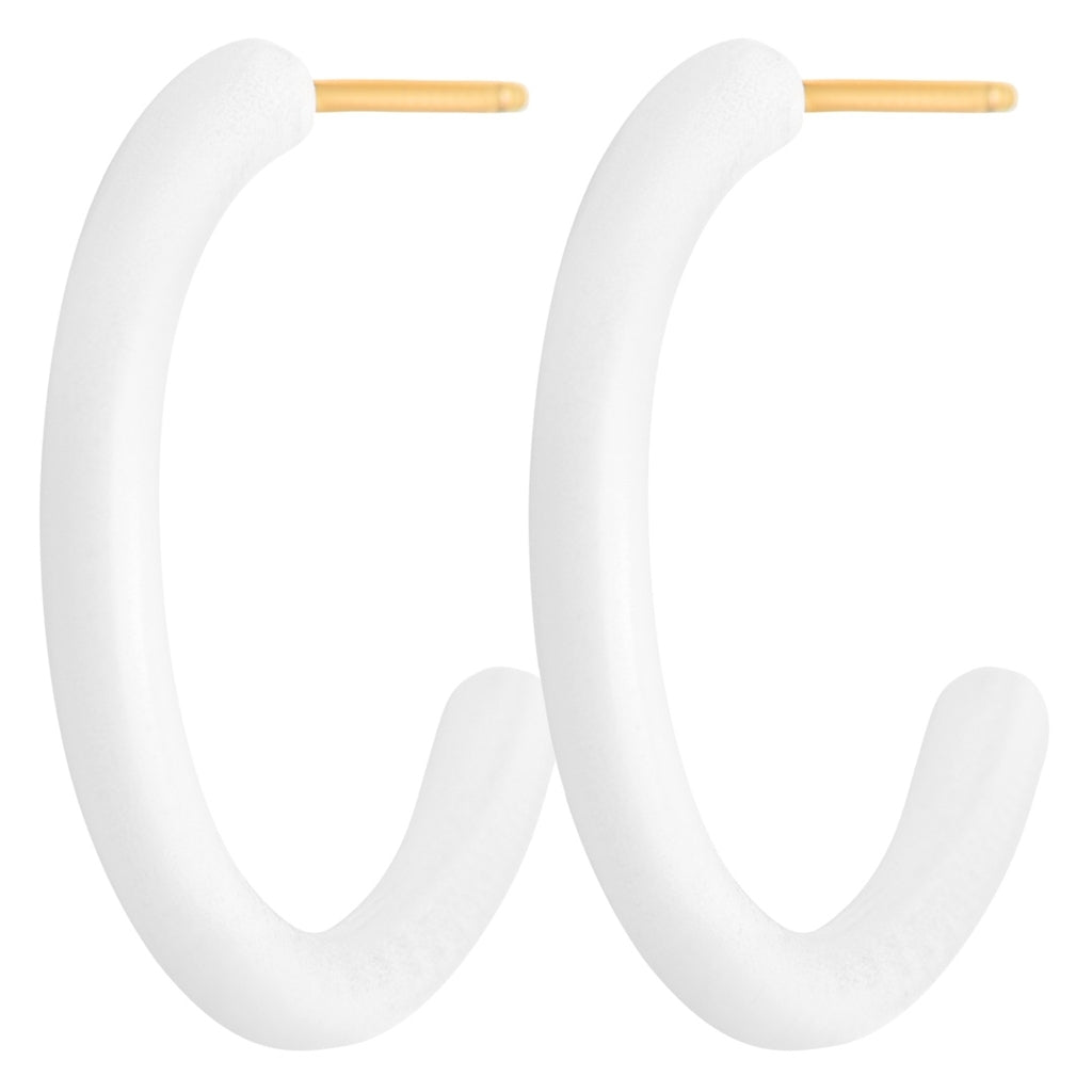 LULU Copenhagen Color Hoops Medium paar Hoops Weiß