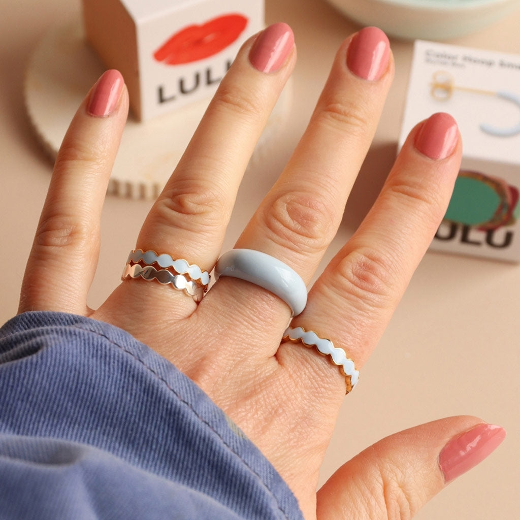 LULU Copenhagen Color Ring Chunky Rings Skyride Blue