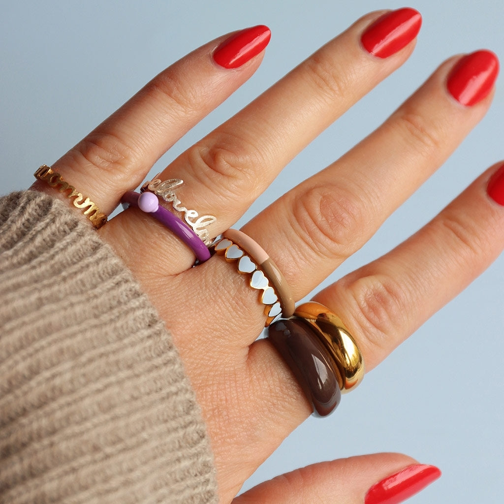 LULU Copenhagen Color Ring Chunky Rings Vergoldet