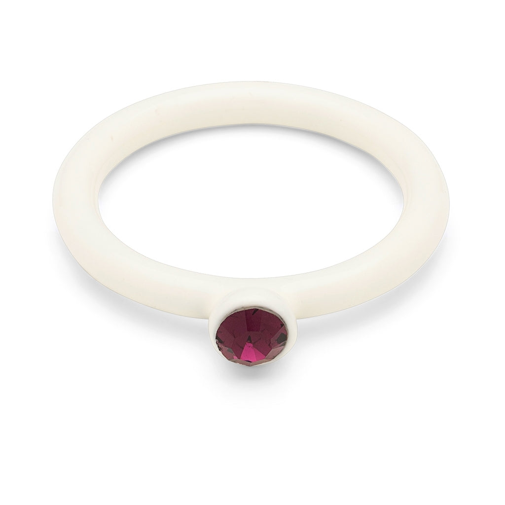 LULU Copenhagen Color Ring Crystal Rings Coconut Milk