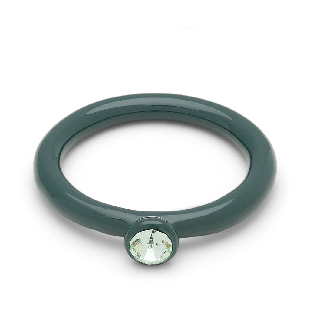 LULU Copenhagen Color Ring Crystal Rings North Sea Green